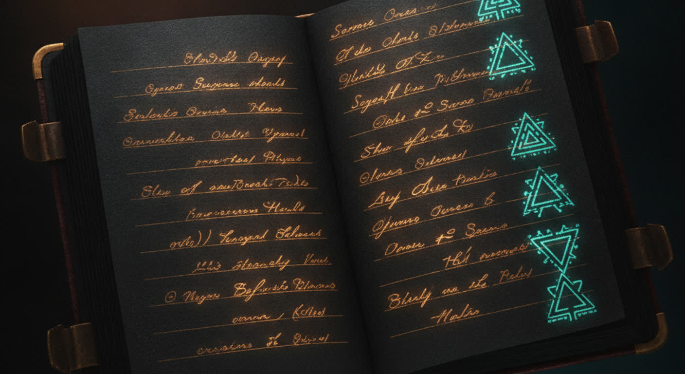 A dark logbook with glowing amber trip entries and a teal rate stamp on each line