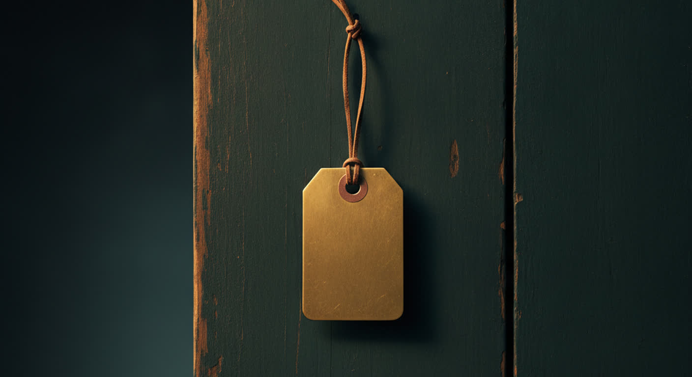 A price tag tied to a closed gate